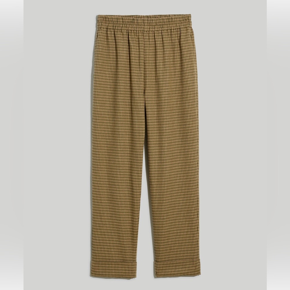 NWT Madewell Halston pull-on plaid tapered pants